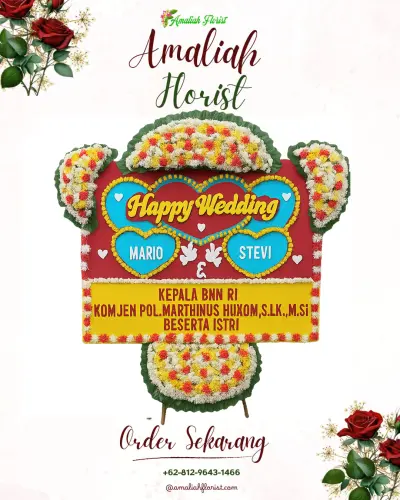 Karangan Papan Bunga Pernikahan di Cijagang